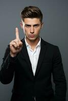 handsome asian man emotional dynamic pose AI Generative photo