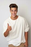handsome asian man emotional dynamic pose AI Generative photo