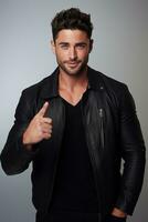 handsome asian man emotional dynamic pose AI Generative photo