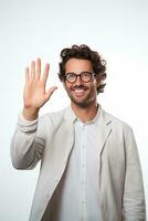 hermoso asiático hombre emocional dinámica actitud ai generativo foto