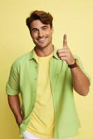 handsome asian man emotional dynamic pose AI Generative photo