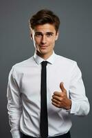 handsome asian man emotional dynamic pose AI Generative photo