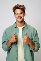 handsome asian man emotional dynamic pose AI Generative photo