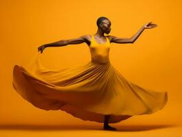 Studio shot of african woman dynamic emotional gestures AI Generative photo