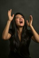 Studio shot of african man dynamic emotional gestures AI Generative photo