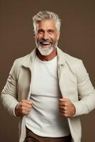 handsome man emotional dynamic pose AI Generative photo