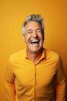 handsome man emotional dynamic pose AI Generative photo