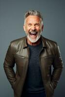 handsome man emotional dynamic pose AI Generative photo