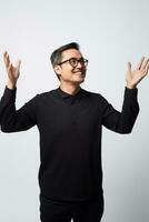 handsome asian man emotional dynamic pose AI Generative photo