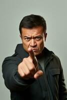 handsome asian man emotional dynamic pose AI Generative photo