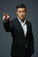 handsome asian man emotional dynamic pose AI Generative photo