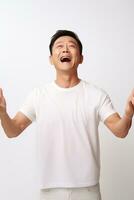 handsome asian man emotional dynamic pose AI Generative photo