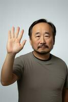 handsome asian man emotional dynamic pose AI Generative photo