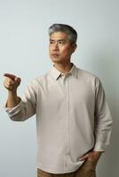 handsome asian man emotional dynamic pose AI Generative photo