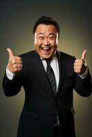 handsome asian man emotional dynamic pose AI Generative photo