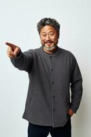 handsome asian man emotional dynamic pose AI Generative photo