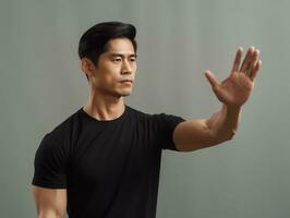 asiático hombre emocional dinámica gestos ai generativo foto