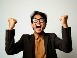 asian man emotional dynamic gestures AI Generative photo
