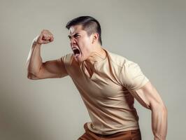 asiático hombre emocional dinámica gestos ai generativo foto