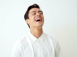 asian man emotional dynamic gestures AI Generative photo