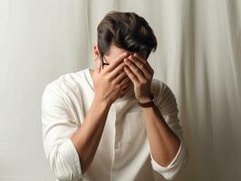 asian man emotional dynamic gestures AI Generative photo