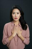 asian woman emotional dynamic gestures AI Generative photo