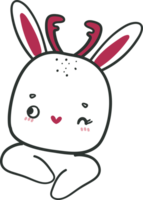 bunny christmas doodle png