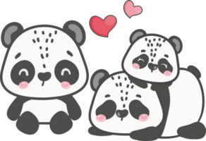 adorable Panda Valentin aquarelle main dessin png
