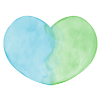 cute heart watercolor painting png