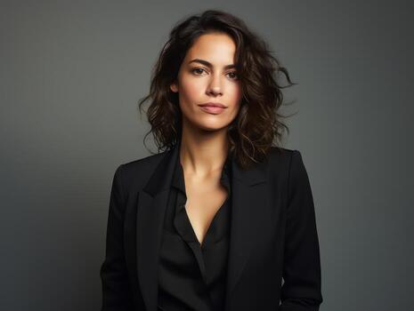 emotional dynamic pose 30 year old woman AI Generative photo