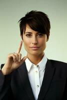 emotional dynamic pose 30 year old woman AI Generative photo