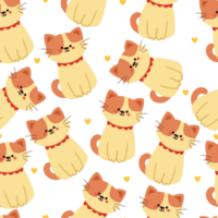 seamless pattern cartoon cat. cute animal wallpaper for textile, gift wrap paper png