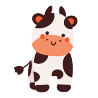 carino cartone animato mucca etichetta png