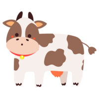 carino cartone animato mucca per bambini etichetta png