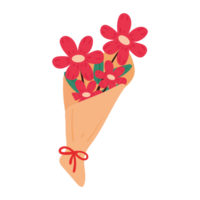 cartoon flower bouquet. cute floral icon for sticker png