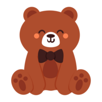 mano dibujo dibujos animados oso. linda animal icono para niños png