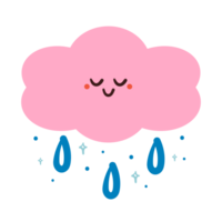 cartoon cloud character. cute sky element icon for sticker png