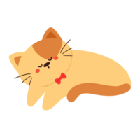 cute cartoon cat sleeping png