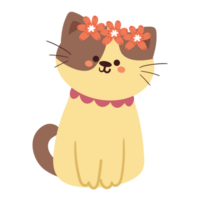 cartoon cat sticker. cute animal drawing for icon png