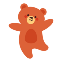 hand drawing cartoon bear. cute animal icon for kids png