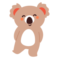 mignonne dessin animé koala souriant. mignonne animal autocollant pour des gamins png