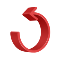 The red arrow revolves around itself on transparent background png