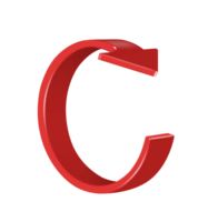 The red arrow revolves around itself on transparent background png