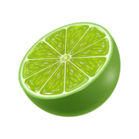 moitié citron vert de face vue sur transparent Contexte pour nourriture et boisson La publicité conception png