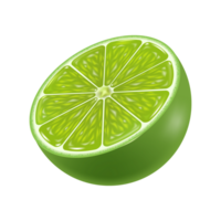 half Lime front view on transparent background for food and drink advertising design png