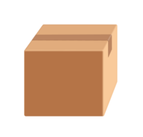 brown parcel box or cardboard box on transparent background png