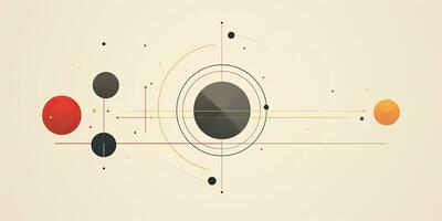 AI Generated. AI Generative. Abstract geometric shape round poster galaxy space universe in minimal style. Graphic Art photo