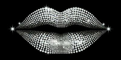 AI Generated. AI Generative. Beautiful makeup glitter bright wet lips. Glamour lulury romantic view. Graphic Art photo
