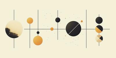 AI Generated. AI Generative. Abstract geometric shape round poster galaxy space universe in minimal style. Graphic Art photo