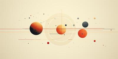 AI Generated. AI Generative. Abstract geometric shape round poster galaxy space universe in minimal style. Graphic Art photo